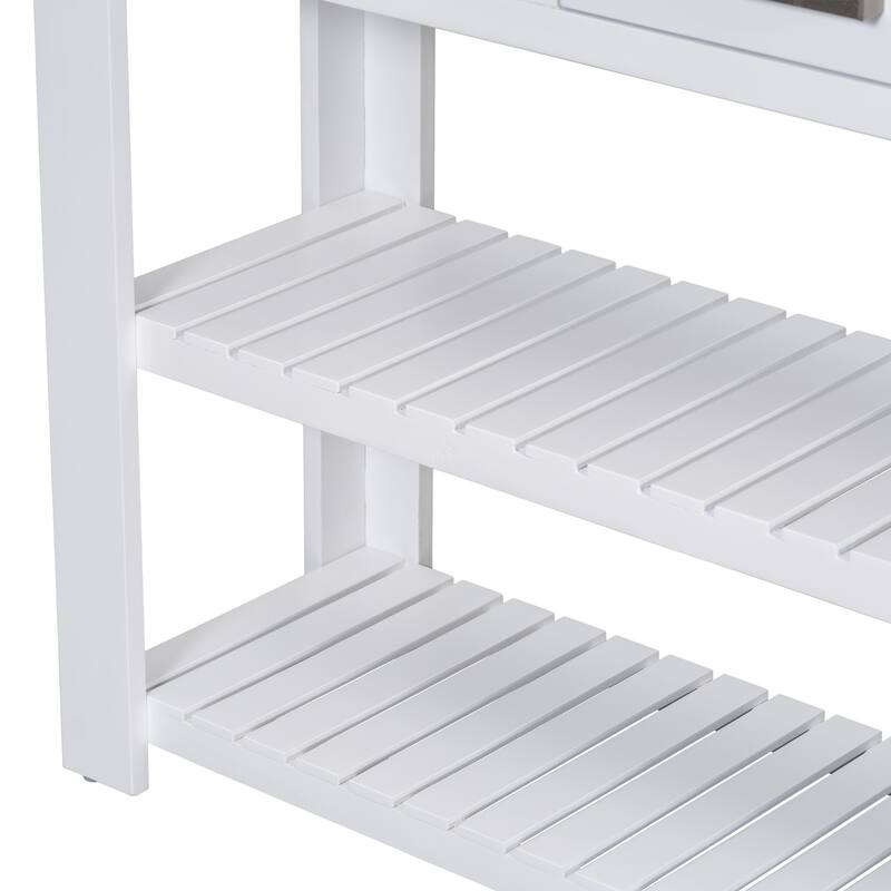 Stylish Entryway Console Table with 4 Drawers and 2 Shelves, Suitable for Entryways, Living Rooms.