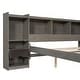 preview thumbnail 7 of 7, Queen Size Solid Pine Wood Platform Kids Bed Frame with Multi-Storage Headboard, Large Drawer, and Open Shelves, Grey
