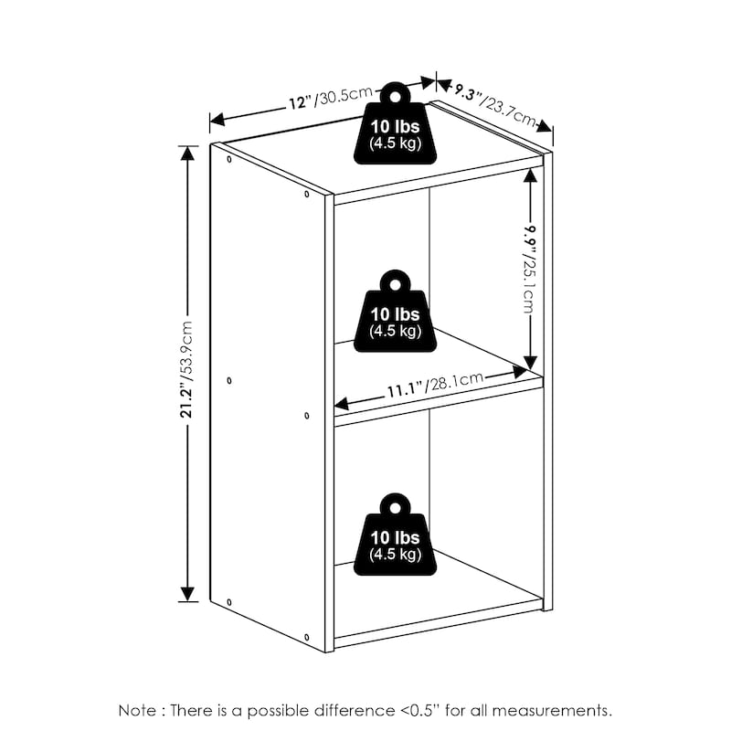 Furinno Pasir 2-Tier Open Shelf Bookcase
