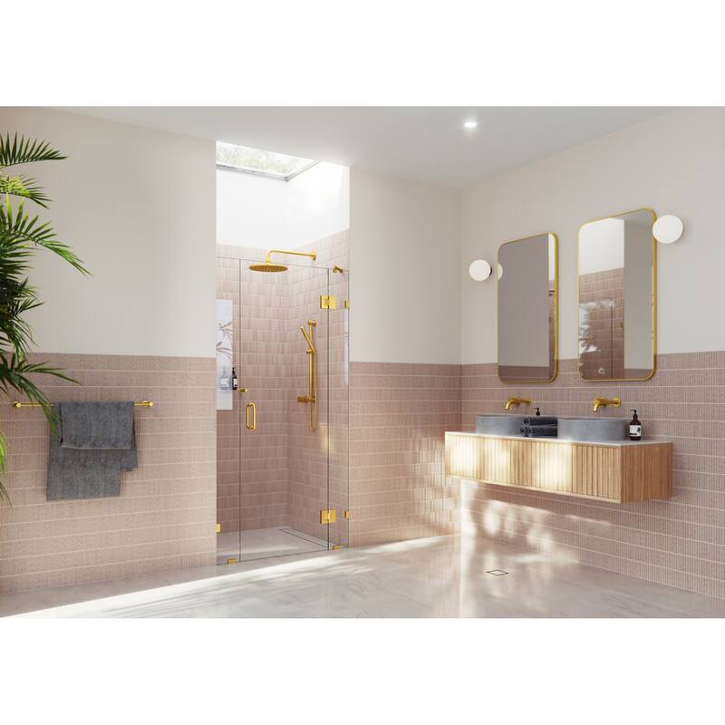 Glass Warehouse GHF-44.25 Stellar 78" High x 44-1/4" Wide Hinged - Satin Brass