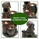 preview thumbnail 10 of 9, Rustic Brown Urns Resin Outdoor Fountain with LED Lights
