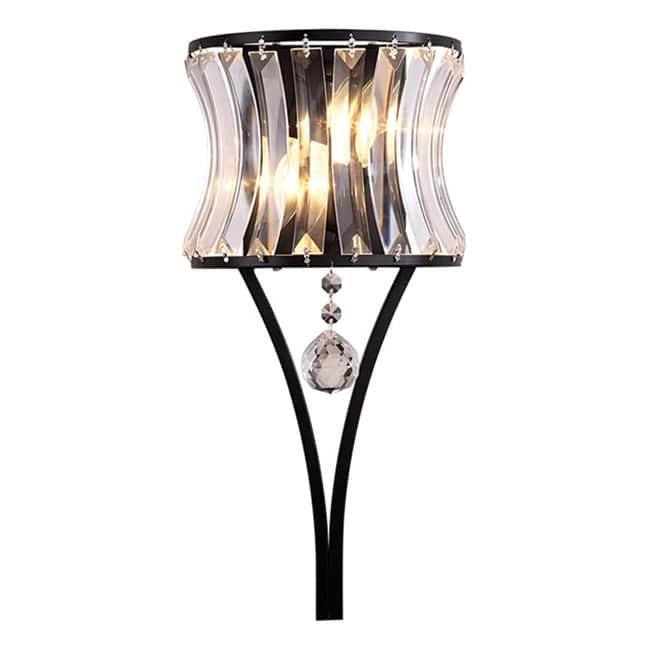 2 Light mount light black wall light metal, crystal bedroom light