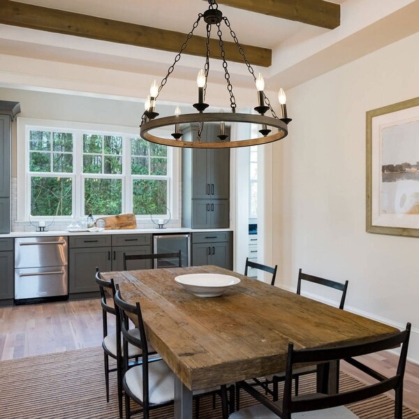 wagon wheel dining room light