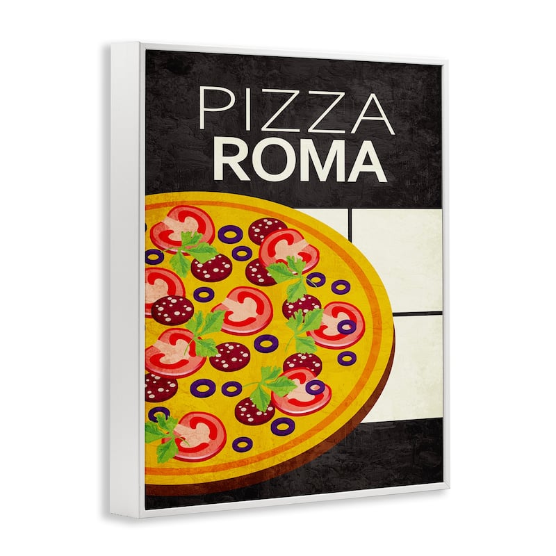 Stupell Pizza Roma Classic Kitchen Framed Giclee Art Design By Kim Allen