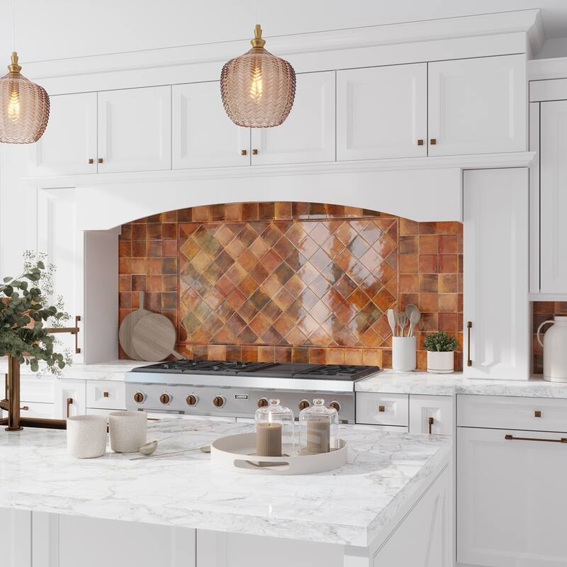 Apollo tile 4" x 4" Antiek Glossy Red Ceramic Tile (6.46 sq ft/case) - 60 Pack