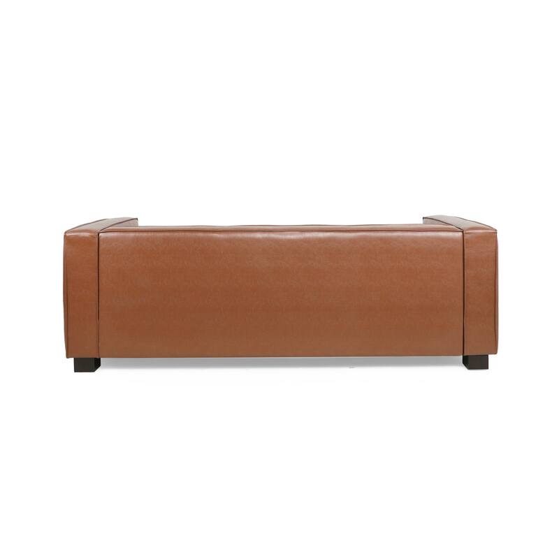Light Brown Fabric 3 Seater Sofa with Contemporary Tuxedo Design