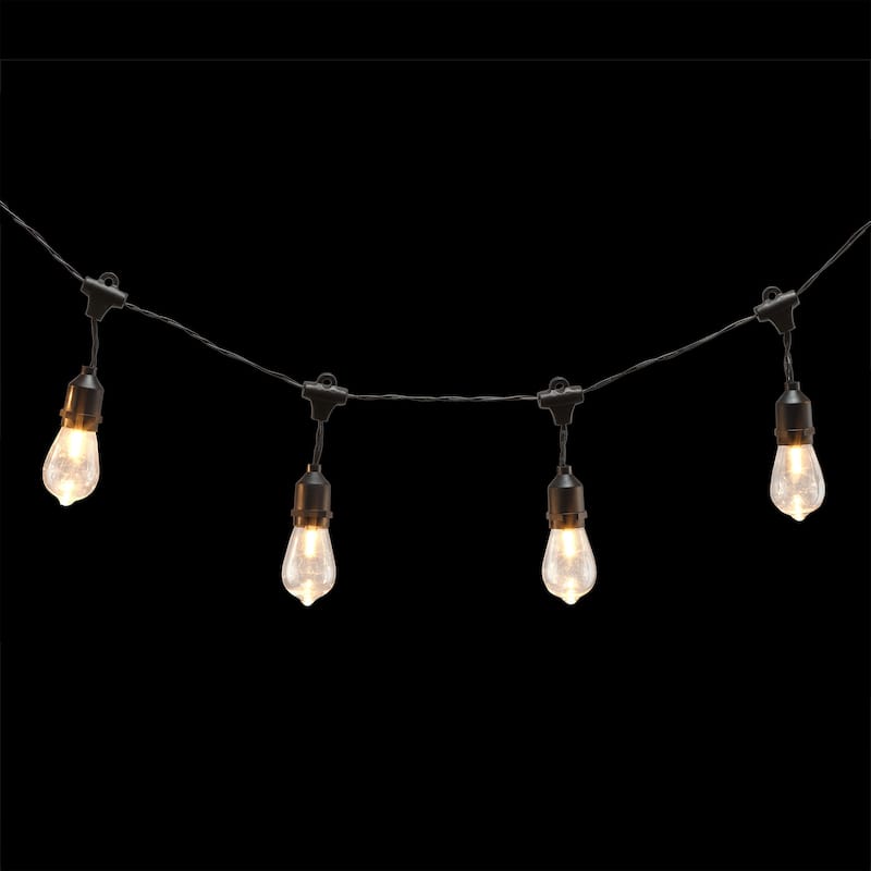 Alpine Corporation 93"L Indoor/Outdoor 10 Edison Bulb Hanging String Lights with Timer