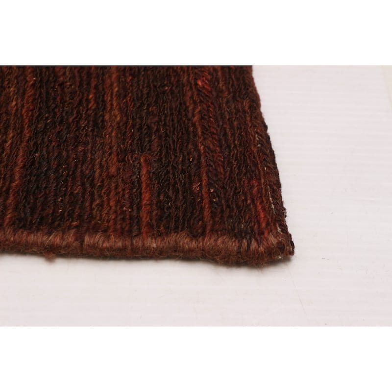 ECARPETGALLERY Flat-Weave Natural Brown Wool Tapestry Kilim - 11'7 x 11'5