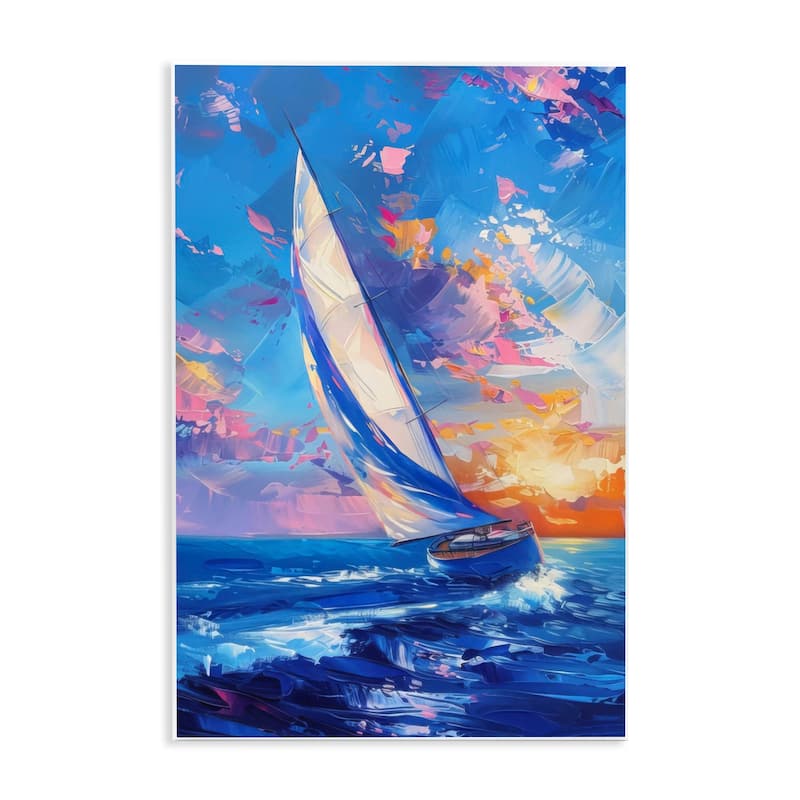 Stupell Abstract Boat at Sunset Wall Plaque Art Design By LSR Design Studio - 10 x 15