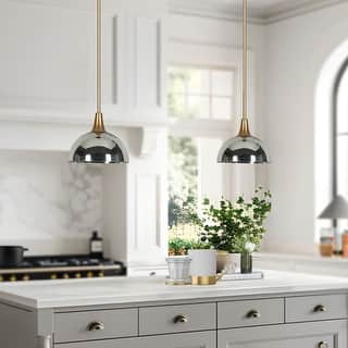 Modern Industrial 1-light Pendant Light Mercury Glass Stain Gold Kitchen Island Light for Dining Room - 9.8 " × 8.7 "