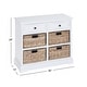 preview thumbnail 88 of 87, Cream, Teal, White or Brown Wood 2 Baskets and 1 Drawer Storage Unit - 16 x 13 x 28