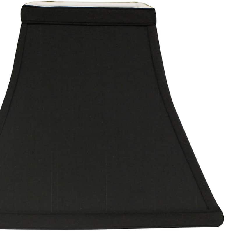 Square Bell Hardback Lampshade with Washer Fitter, Black (with white lining)