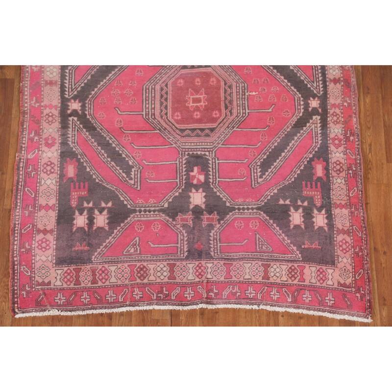 Over-Dyed Meshkin Persian Vintage Area Rug Handmade Wool Carpet - 5'2"x 9'4"