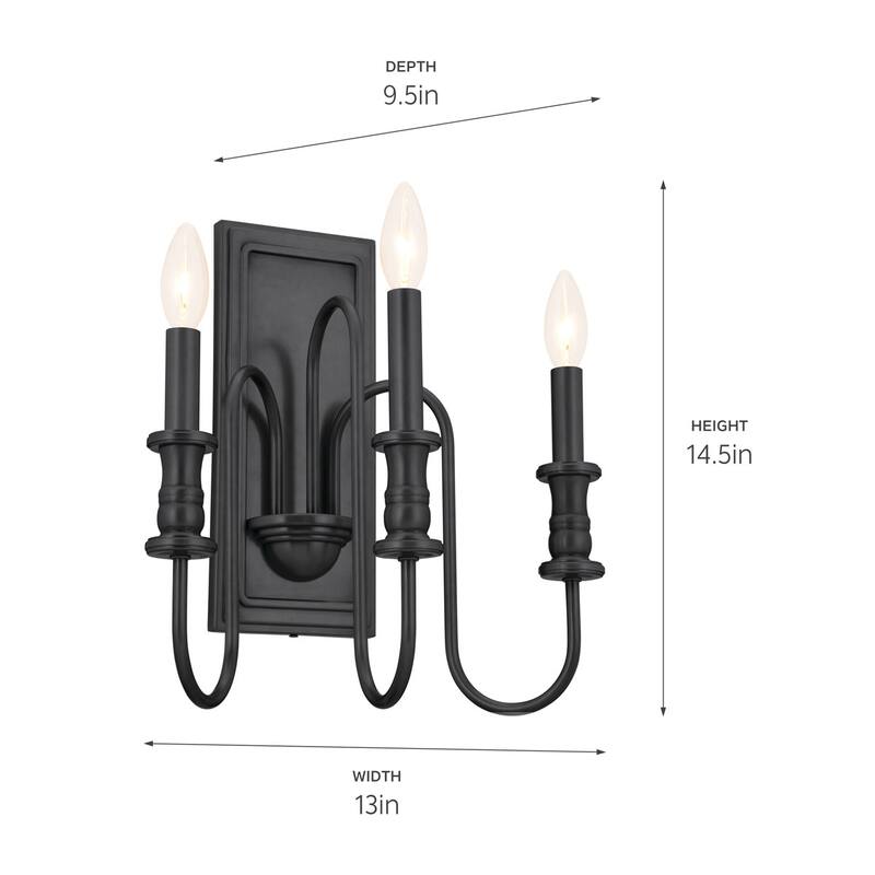 Kichler 52473 Karthe 3 Light 15" Tall Wall Sconce