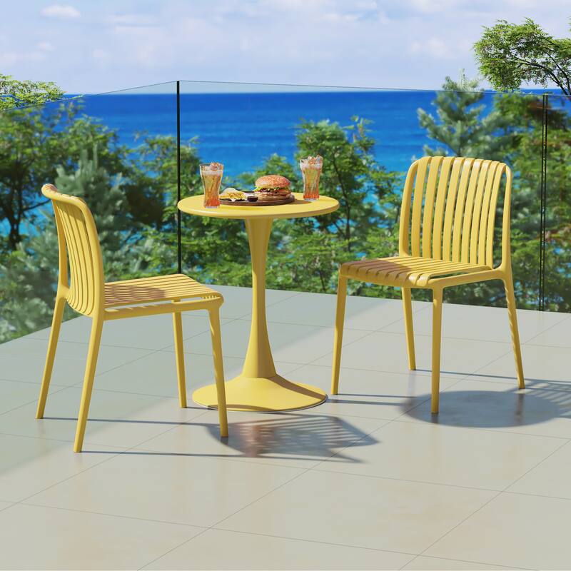 Frond and Form Outdoor Stacking Dining Side Chair (Set of 2)
