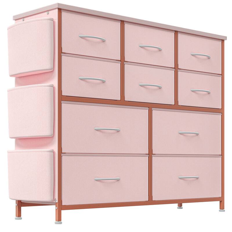 10 Drawer Dresser, Storage Organizer Unit with Fabric
