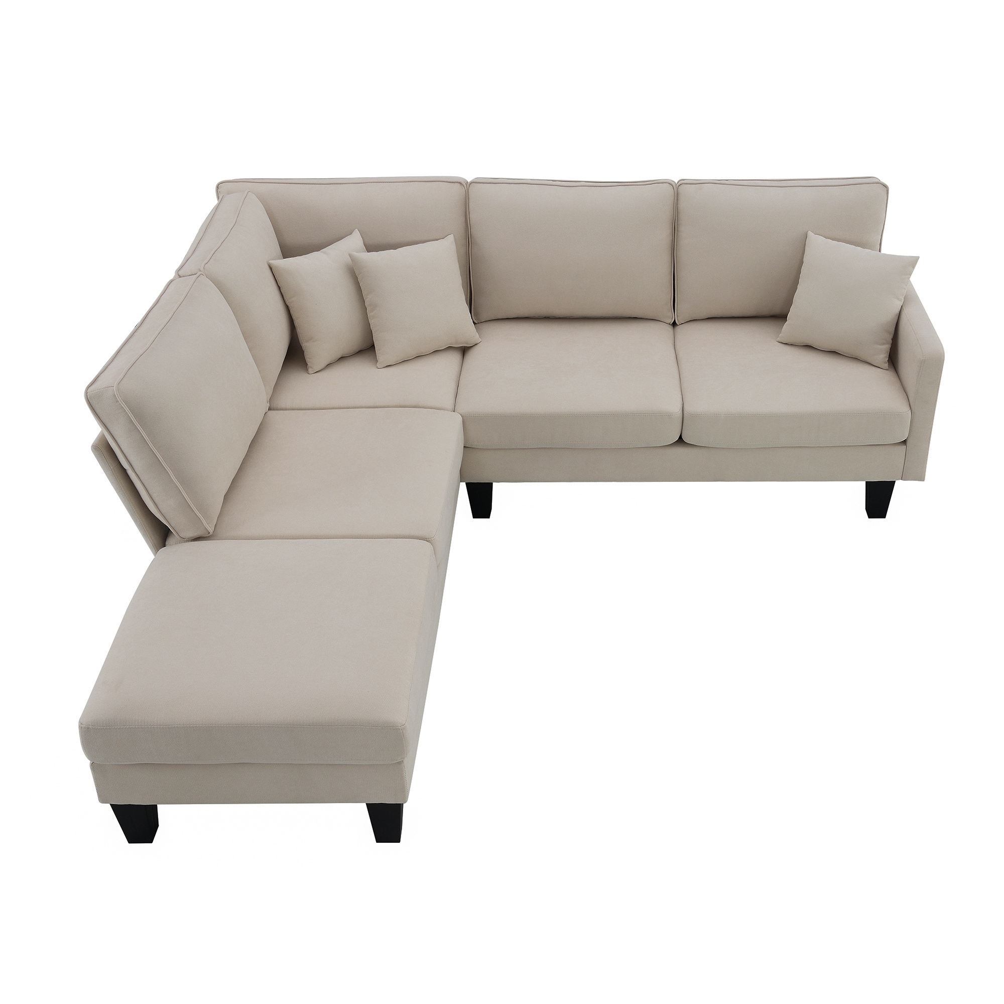 5 Seater Terrycloth Couch Set L shape Sectional Sofa Set with