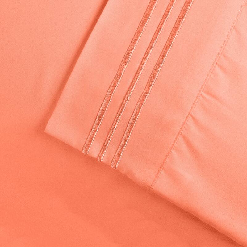 Superior Wrinkle-resistant Embroidered Microfiber Deep Sheet Set