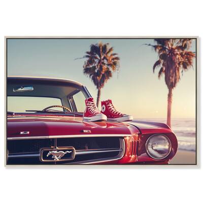 Beachside Car and Sneakers Canvas by Art Remedy