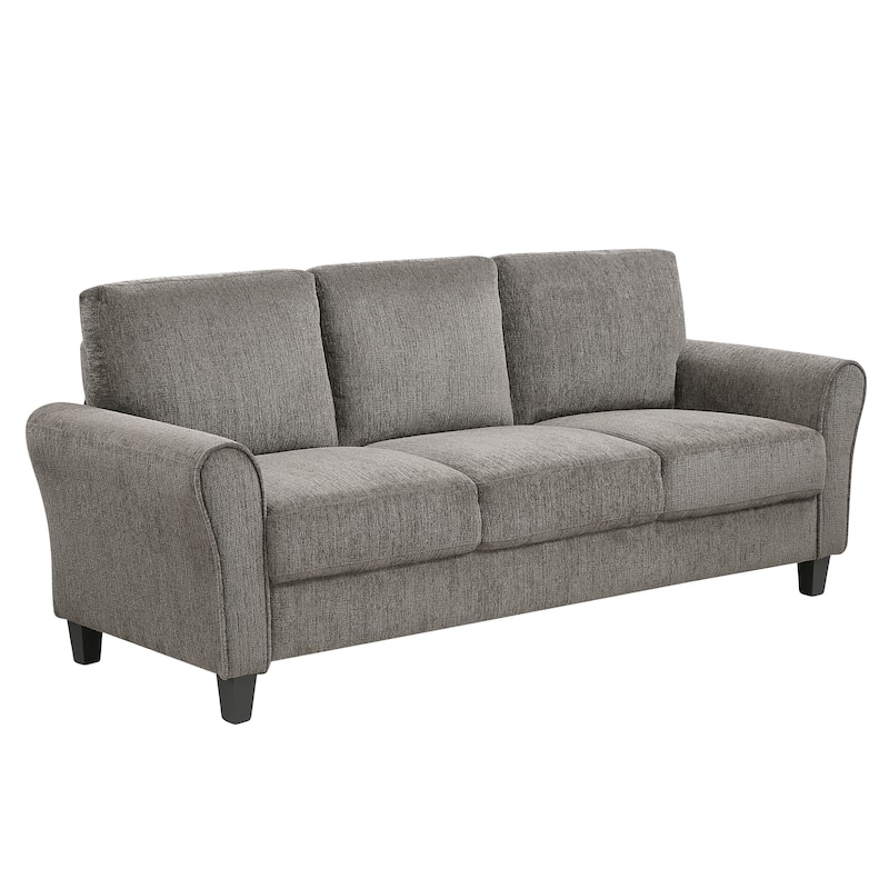 Classic Comfort Brown Gray Sofa with Solid Wood & Plywood Frame