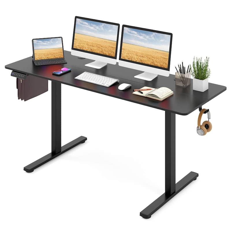 Costway 63 x 24 Inch Sit Stand Desk Height Adjustable Electric - See Details - Black