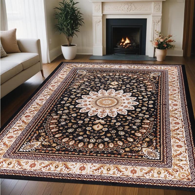 Superior Milan Floral Medallion Washable Indoor Runner or Area Rug