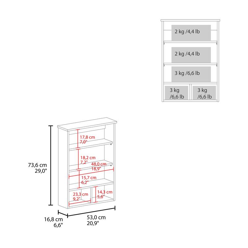Wall-Mounted Medicine Cabinet with Mirror, 5 Shelves, 1 Door, Compact Storage Solution for Bathroom