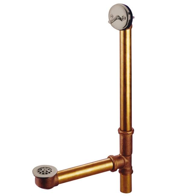 Kingston Brass Brass Bathtub Drain with Trip Lever, Overflow and Grid