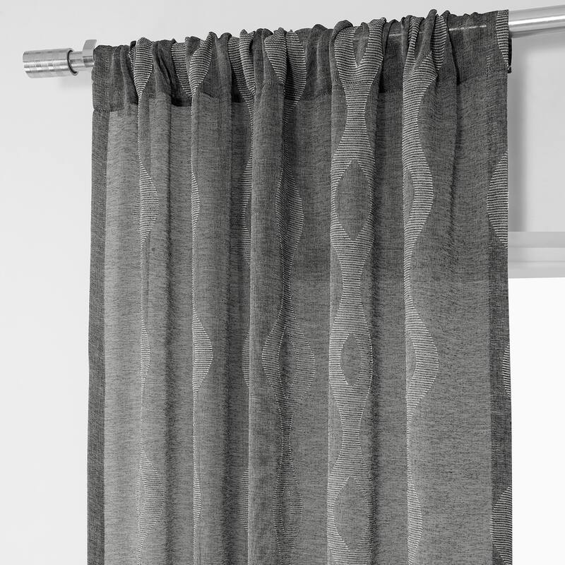 Exclusive Fabrics Vega Patterned Linen Sheer Curtain (1 Panel)