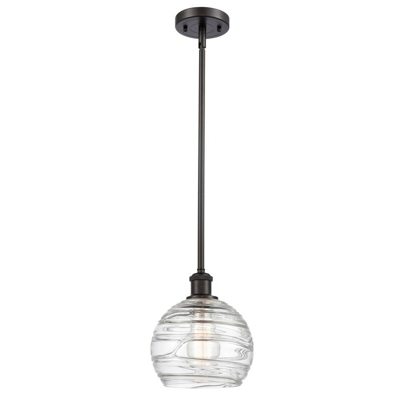 Innovations Lighting Athens Deco Swirl - 1 Light 8" Stem Hung Mini Pendant - Oil Rubbed Bronze