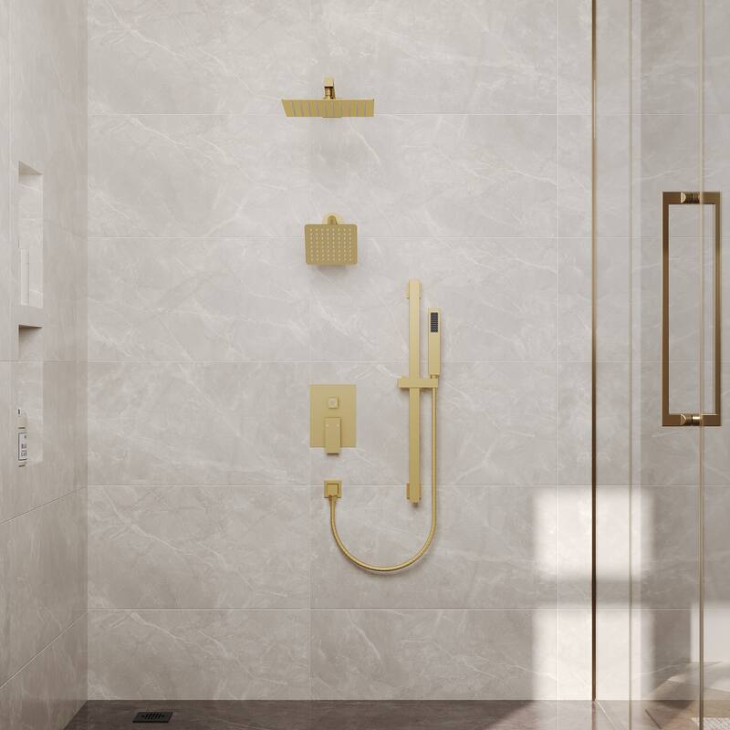 Dual Shower Head System with 10" High Pressure Handheld Spray And Slide Bar