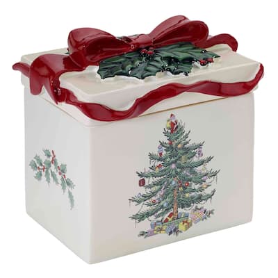 Spode® Christmas Tree Covered Box - Red