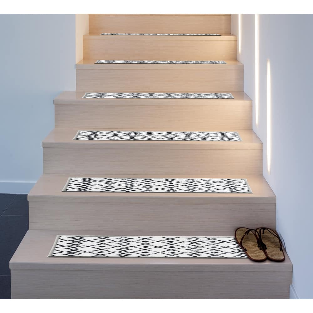 World Rug Gallery Modern Boho Design Non-Slip Stair Treads