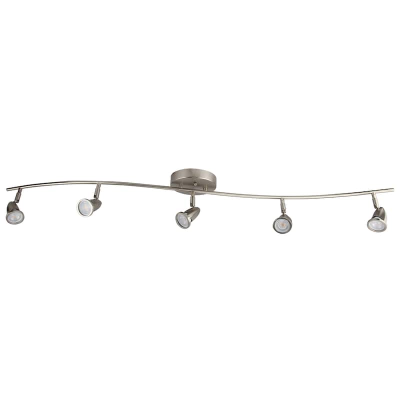 5 Light LED Flush Mount Ceiling and Wall light in Brushed Nickel