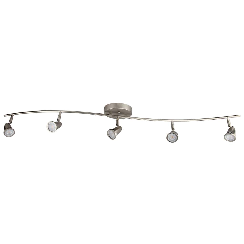 5 Light LED Flush Mount Ceiling and Wall light in Brushed Nickel