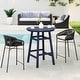 preview thumbnail 82 of 111, Polytrends Laguna Hdpe All Weather Outdoor Patio 35" Round Bar Table Navy Blue