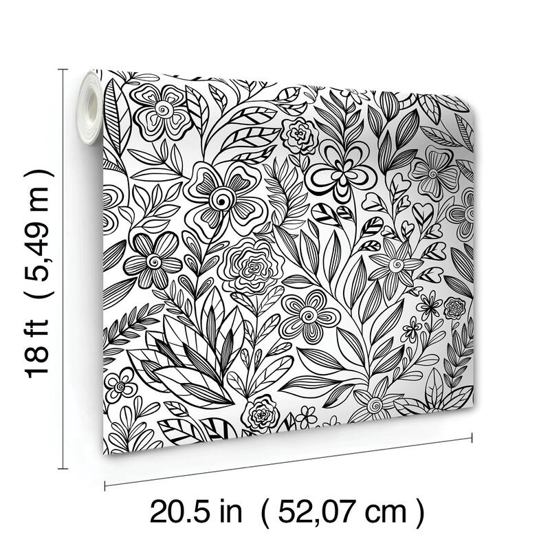 Packed Party Garden Simply Stated Florals Peel and Stick Wallpaper