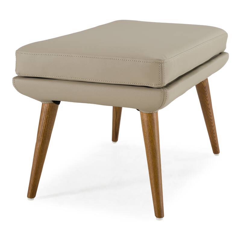 Modrest Fulton Modern Beige Lounge Chair & Ottoman