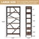 preview thumbnail 33 of 36, 71" Industrial Bookshelf, 6 Tier Rustic Brown Wood Etagere Bookcase, Open Book Shelves