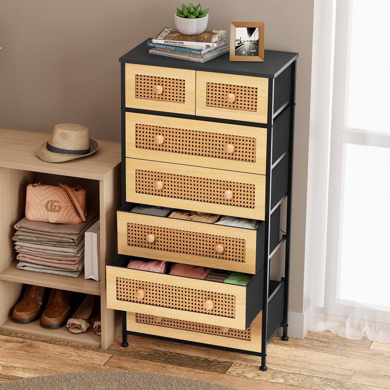 Vertical Storage Dresser 7-drawer Chest Closet Organizer Unit for Bedroom