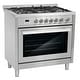 preview thumbnail 6 of 12, Cosmo 36 in. 3.8 cu. ft. Single Oven Gas Range with 5 Burner Cooktop and Heavy Duty Cast Iron Grates in Stainless Steel