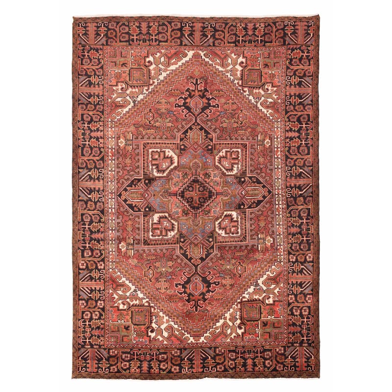 ECARPETGALLERY Hand-knotted Sarabi Dark Red Wool Rug - 6'9 x 9'11
