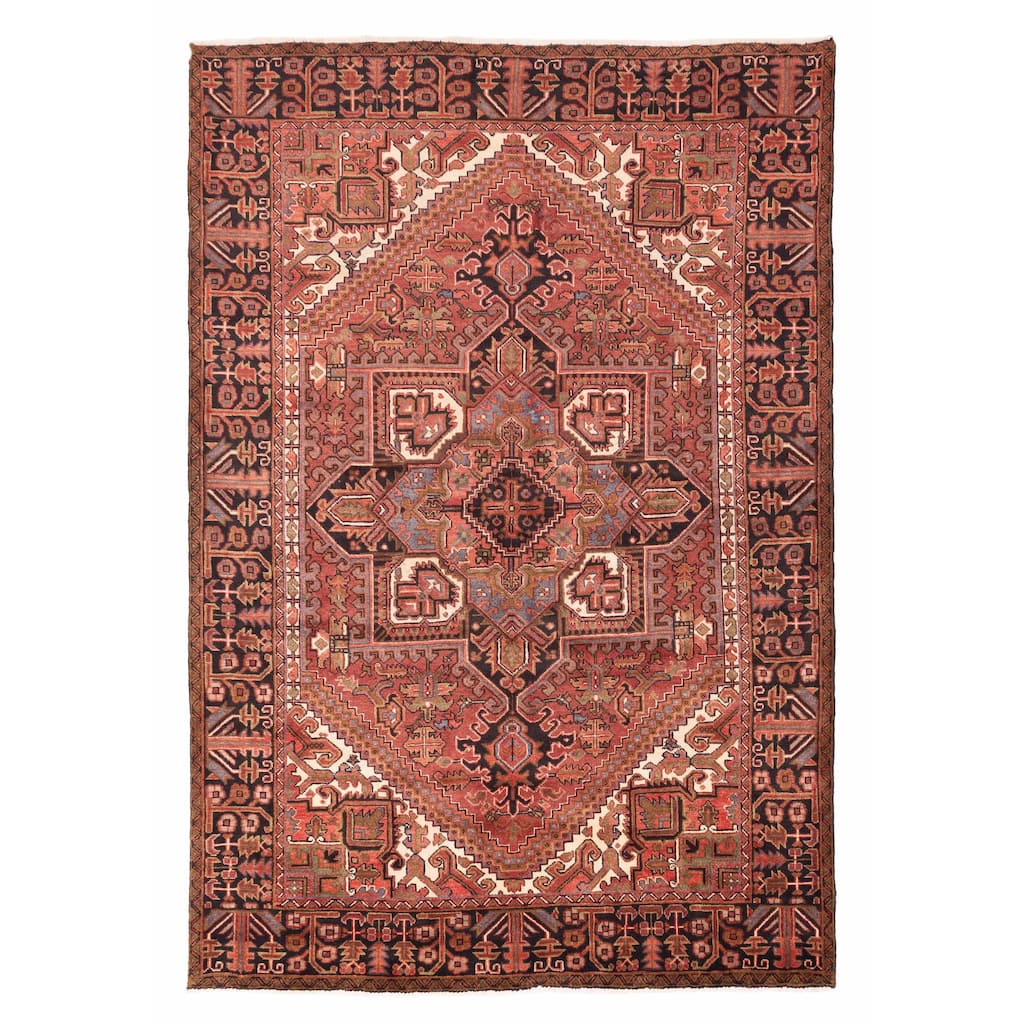 ECARPETGALLERY Hand-knotted Sarabi Dark Red Wool Rug - 6'9 x 9'11
