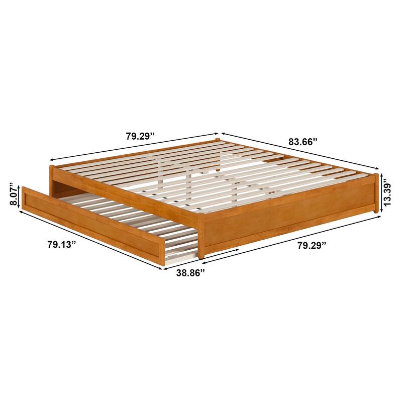 Barcelona Panel Platform Bed with Twin XL Trundle