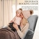 preview thumbnail 35 of 48, BOSSIN Teddy Fabric Nursery Rocking Chair with Side Pocket, High Backrest Accent Chair with Padded Seat and Headrest