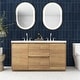preview thumbnail 35 of 152, Floating Bathroom Vanity with Integrated Resin Top 59.06'' x 19.69'' x 33.46'' - Natural Oak