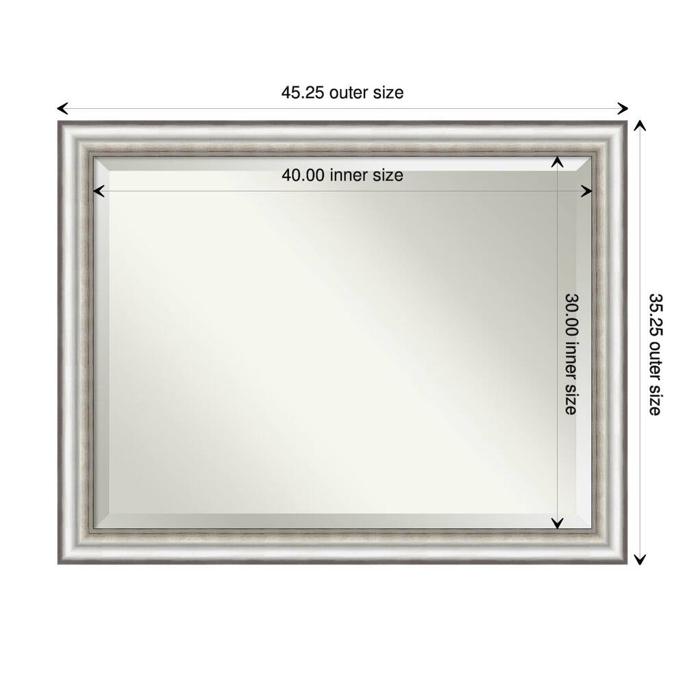 Beveled Wall Mirror - Salon Silver Frame - Salon Silver