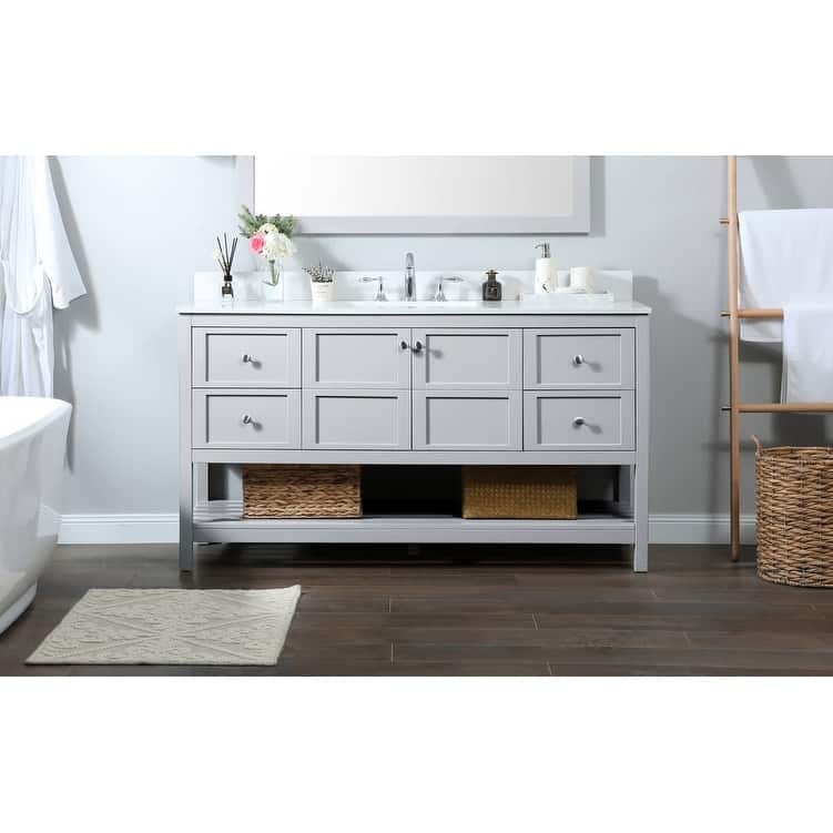 Elegant Lighting VF16460 Theo 60" Free Standing Single Basin Vanity