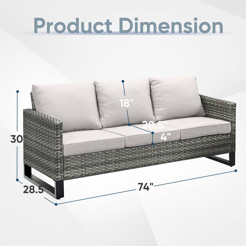 Outdoor Sectional Wicker Sofa with Cushions