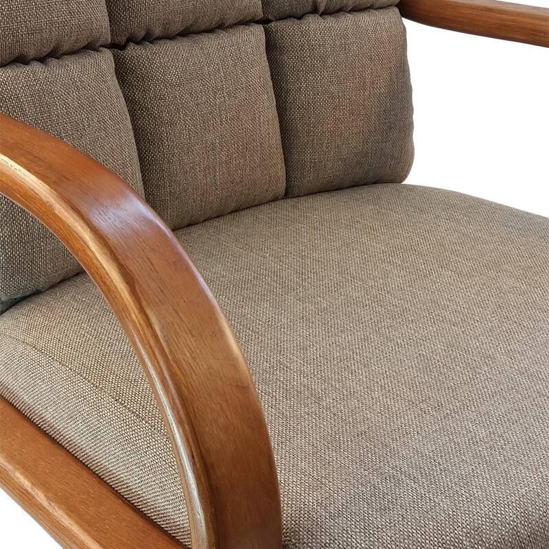 Caster Chair Company Camile Caster Arm Chair in Toast Tweed Fabric